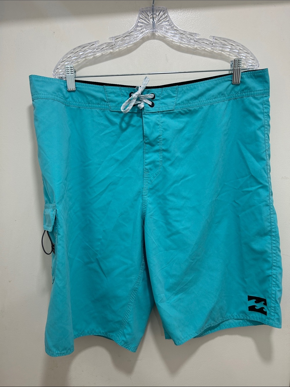 Billabong Men's Aqua Teal Swim Boardshorts with Lace-Up Waist